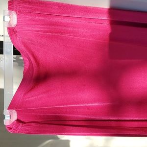 Raspberry color midi Skirt 2X Stretch Comfy Wrinkle resistant Petra Fashions NEW